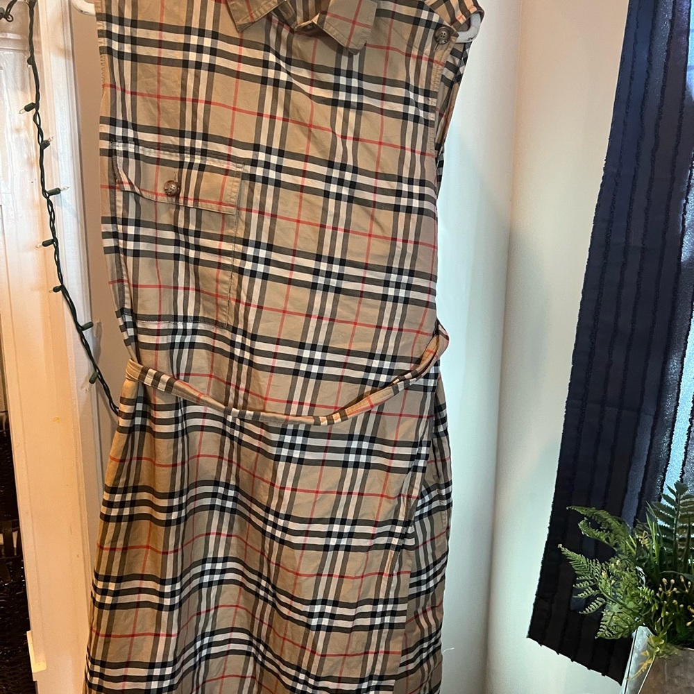 Burberry Beige and Black Plaid Dress